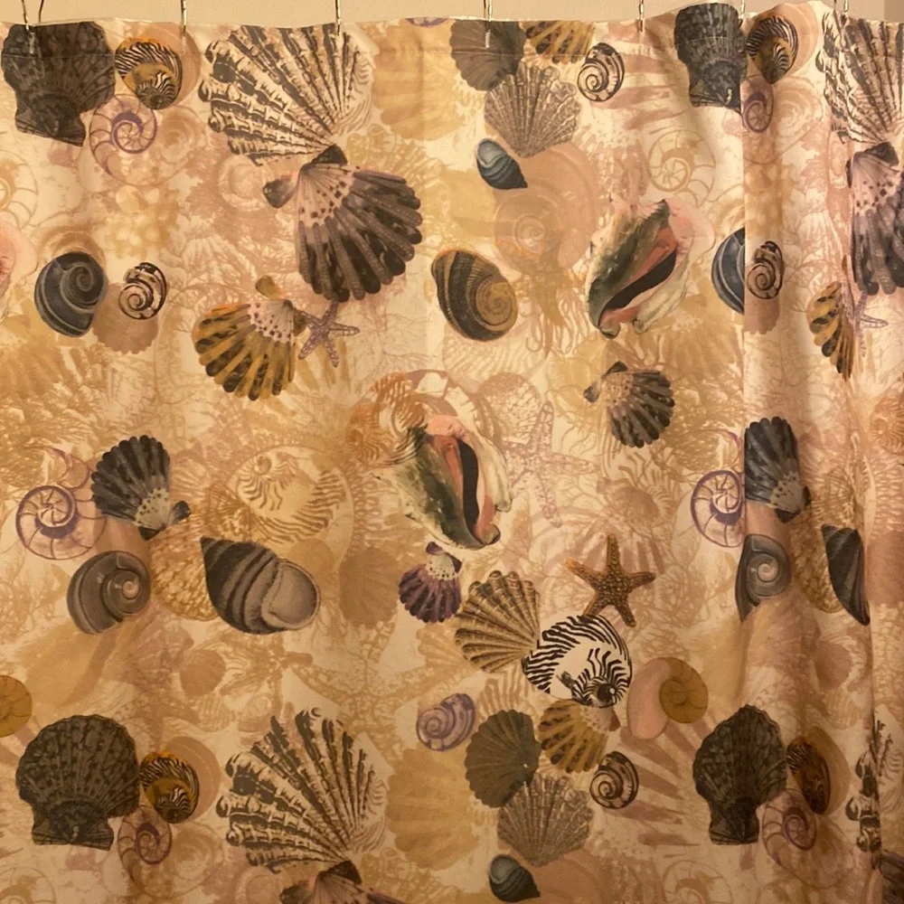 🚨🥷 bundle sale item oceanic seashells Full length standard fabric shower curtain